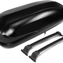 DNA Motoring PT-ZTL-8096-BK Pair Aluminum Roof Rail Cross Bars+Cargo Box Baggage Carrier w/Lock+Keys