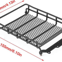 SALUTUYA Steel Universal Black Roof Rack Car Top Luggage Holder Model Vehicle Accessory Luggage Tray Roof Rack for Tamiya CC01 / CR01 / D90 / SCX10 1/10 1/8 RC Crawler Car