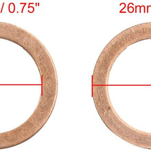 X AUTOHAUX 40 Pcs 19mm Inner Dia Copper Washers Flat Sealing Gasket Rings for Car