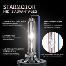 Starmotor D4S 5000K 35W HID Xenon Headlight Bulbs High Low Beam automotive bulb 42402 66440 42402XV Replacement Waterproof Design Headlight Lamps Head Lights for 12V Car Pack of 2 Car Headlamps