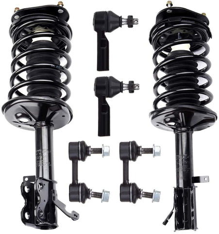FEIPARTS Struts and Shocks Suspension Kit Front Strut Spring Assembly Stabilizer Bar Link Kit Tie Rod End Fit for 1998-2002 Chevrolet Prizm 1993-2002 for Toyota Corolla Set of 6