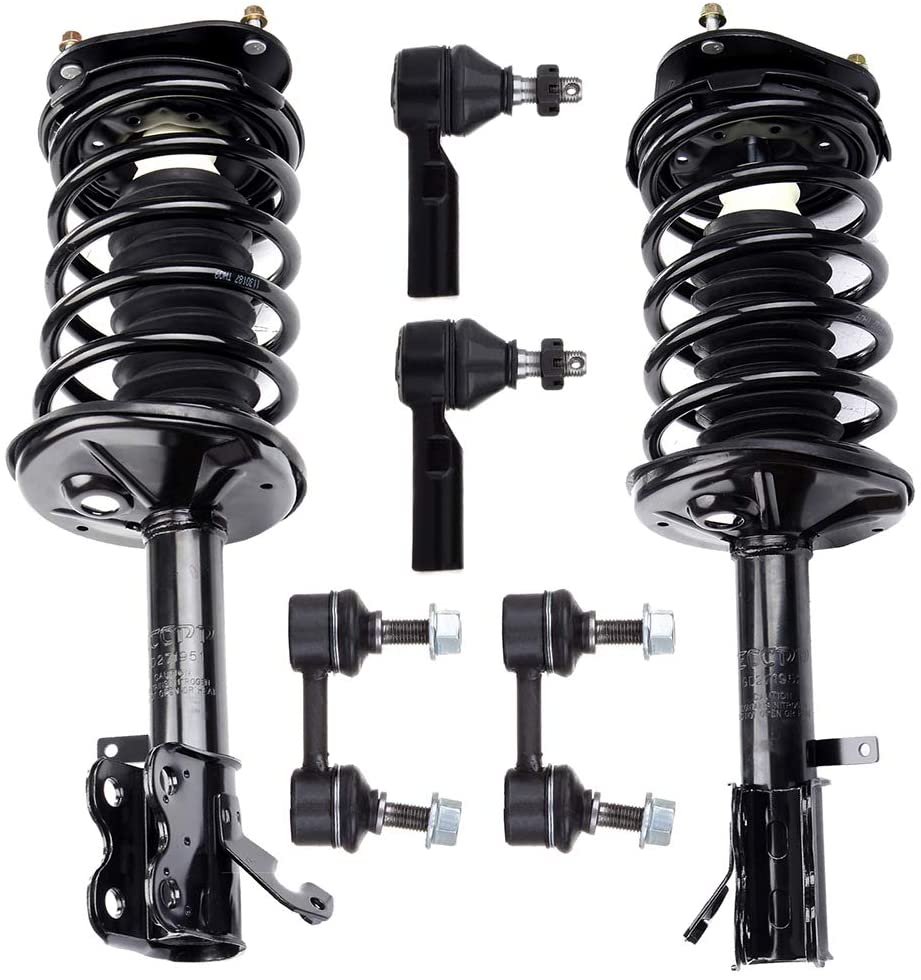 FEIPARTS Struts and Shocks Suspension Kit Front Strut Spring Assembly Stabilizer Bar Link Kit Tie Rod End Fit for 1998-2002 Chevrolet Prizm 1993-2002 for Toyota Corolla Set of 6