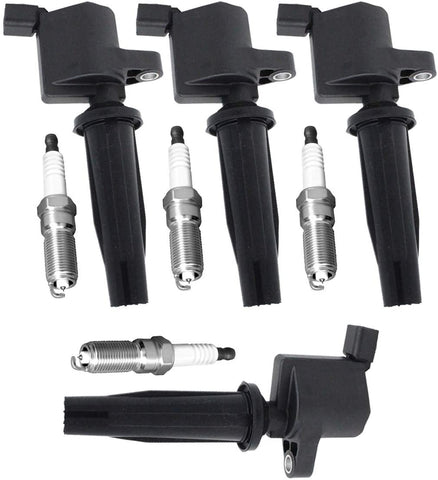 ENA Set of 4 Iridium Spark Plugs and 4 Ignition Coils compatible with 2009-2019 Escape C-Max Fusion Transit Connect MKZ Mercury 2.0L 2.5L FD505 SP530