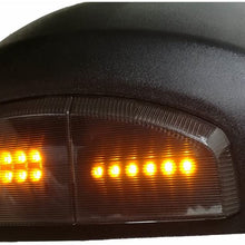 VIOJI 1 Pair Power Heated Manual Telescoping Side Smoke LED Signal Light Black Housing Towing Mirrors Compatible with 07-18 Toyota Tundra