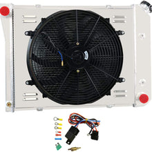 Primecooling 3 Row All Aluminum Radiator +Fan (16 Inches Dia.) w/Shroud for 1969-74 Nova/Firebird, 1971-73 Camaro/Impala Caprice, Multiple GM Models 1968-87