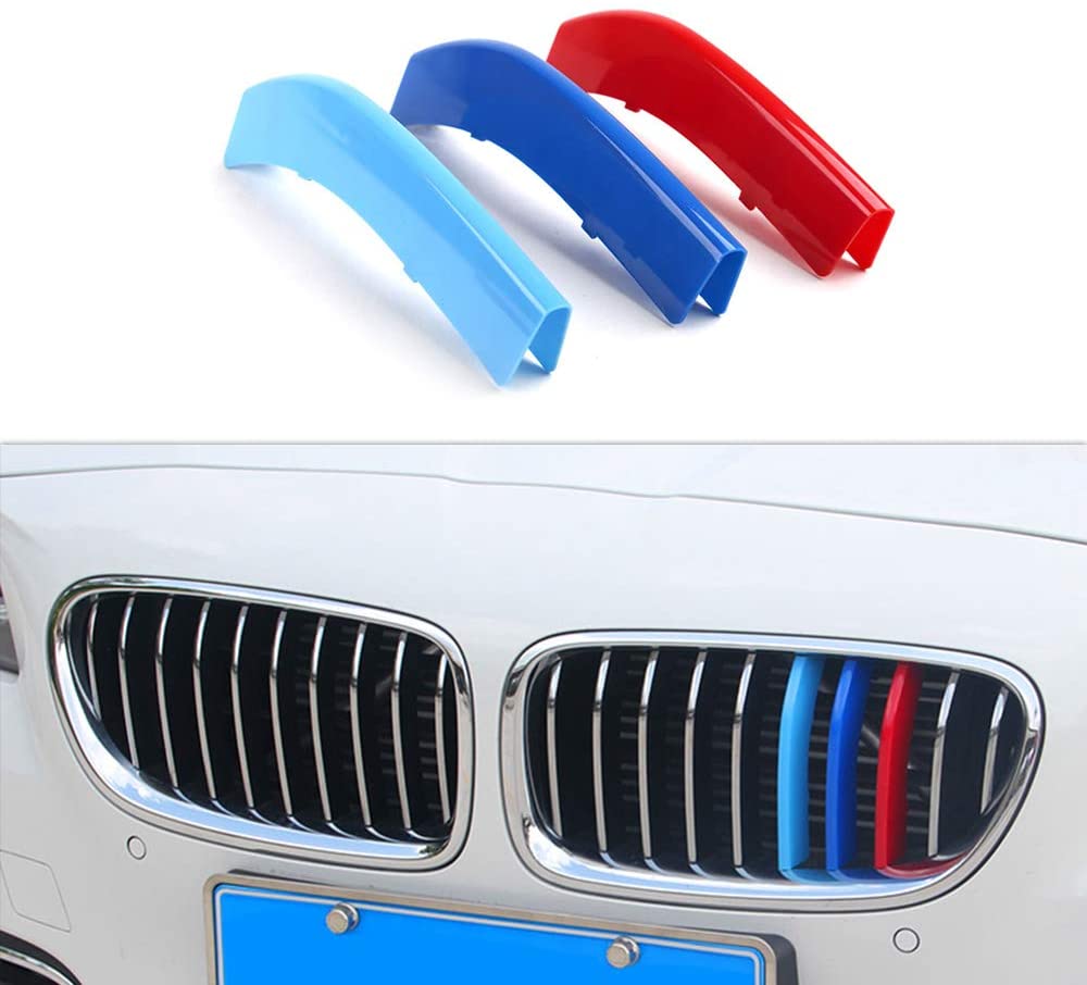 carado Front Grille Grill Cover for BMW 5 Series E39 520i 535i 525i 528i 530i 1995-2003 M Color Insert Trim Clips 3Pcs (10 Grilles)