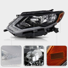 VIPMOTOZ Driver Side Chrome Housing OE-Style Left Halogen Projector Headlight LED DRL Headlamp Assembly Replacement For 2017-2020 Nissan Rogue