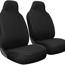 OxGord Car Seat Cover - Poly Cloth Solid Black with Front Low Bucket Seat - Universal Fit for Cars, Trucks, SUVs, Vans - 2 pc Set