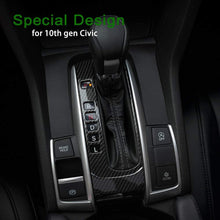 Thenice for 10th Gen Civic ABS Carbon Fiber Texture Inner Gear Panel Trim Shift Box Decoration Cover for Honda Civic 2016 2017 2018 2019 2020 -Automatic Transmission