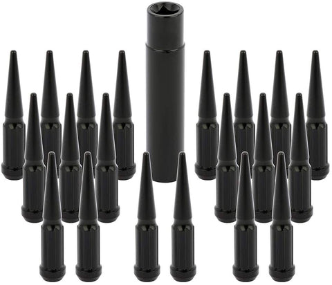 ANGLEWIDE Wheel Locks 12x1.5 Black Lug Nut Kit Drive 1/2
