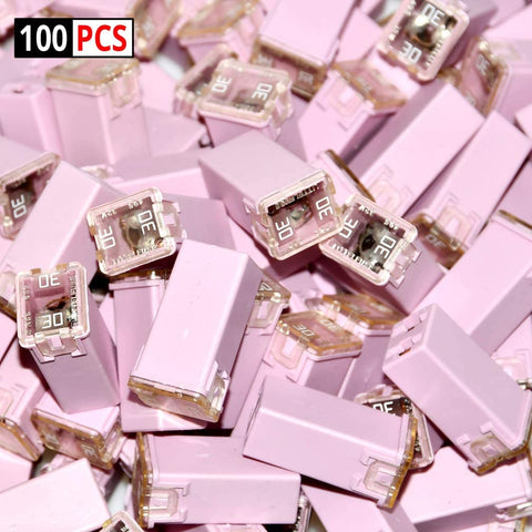 100 Pc Jcase Fuse Kit Assortment HIGH PROFILE 30A Fit Compatible for Pickup Trucks Cars and SUVs