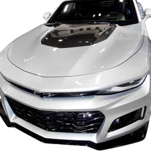 IKON MOTORSPORTS, Hood Compatible With 2016-2020 Chevy Camaro, ZL1 Style Hood Scoop Air Vent Black Aluminum With Heat Extractor Ram Air