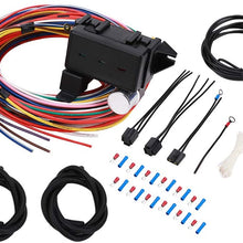 14 Circuit Fuse Universal Wiring Harness Kit for Hot Rod Street Rod Rat XL Speedway Car Muscle Sand Simple Classic Car Truck Automotive Basic 14 Circuit 14 Fuse Universal Wire Harness W/Instruction