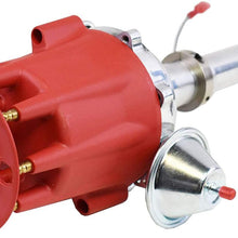 A-Team Performance Pro Billet Series Compatible with Chevy GMC Chevrolet SBC BBC V8 327 350 396 454 Ready to Run Distributor with Fixed Collar R2R Red Cap