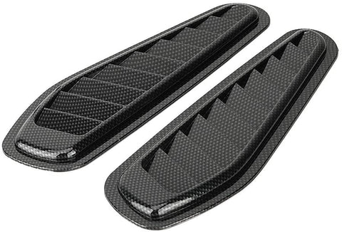 Turbo Bonnet Vent Cover Hood, 2pcs Universal Carbon Fiber Style Car Air Flow Intake Decorative Scoop Hood