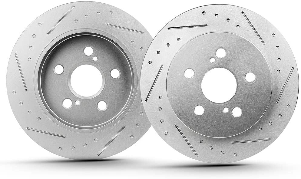 AUTOMUTO Front Rotors Slotted Discs Brake Rotor fit for CT0h,for Pontiac Vibe,for TOYOTA Corolla/Matrix/Prius/Prius Plug-In/Prius Prime
