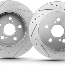 AUTOMUTO Front Rotors Slotted Discs Brake Rotor fit for CT0h,for Pontiac Vibe,for TOYOTA Corolla/Matrix/Prius/Prius Plug-In/Prius Prime