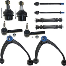 MILLION PARTS 10 Pcs Complete Control Arm Front Suspension Kit Upper Ball Joints K80669 K80670