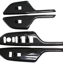 MOTOKU Set of 4 Carbon Fiber Interior Door Window Lock Lift Control Switch Bezel Panel Cover Trim for Honda Civic 10th 2016-2020