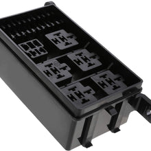 12-Slot Relay Box 6 Relays 6 Fuses Holder Block + Metallic Pins For Automotive Accessories