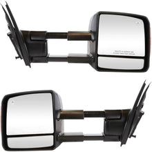 VIOJI 1 Pair Power Heated Manual Telescoping Side Amber LED Signal Light Black Housing Towing Mirrors Compatible with 07-18 Toyota Tundra