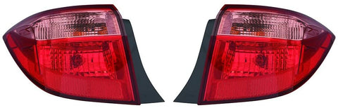 For Toyota Corolla 2017 Tail Light Assembly Outer E/L/LE/LE Eco Model Halogen Driver Left and Passenger Right Side Pair (CAPA Certified) TO2804130, TO2805130