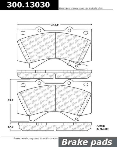 Centric (300.13030) Brake Pad with Shoe, Semi-Metallic