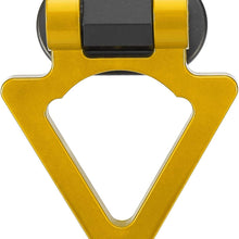 X AUTOHAUX 2 Set Universal Gold Tone Triangle Shaped Car Tow Hook Decor Bumper Trailer Sticker Adorn