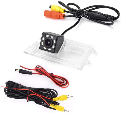eHANGO Car Rear View Camera Bracket License Plate Lights Housing Mount for Jeep Compass 2011~2015 / Jeep Patriot 2011~2015 / Jeep Liberty 2011~2015 (12 LED)