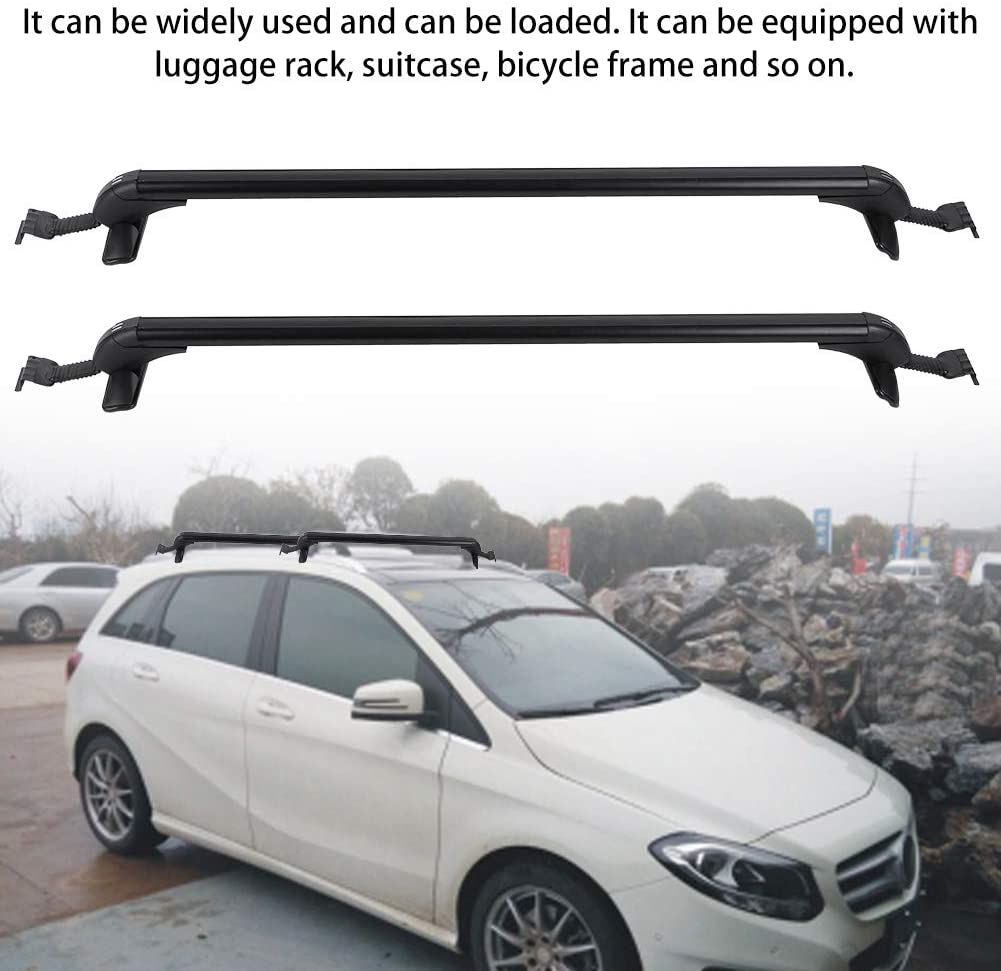 Qiilu Universal 2X Aluminum Car Top Luggage Roof Rack Cross Bars Carrier with 2 Keys
