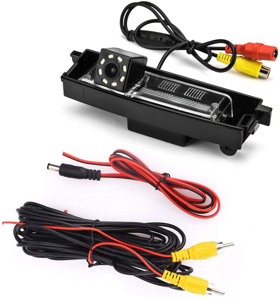 eHANGO Car Rear View Camera Bracket License Plate Lights Housing Mount for Toyota RAV4 XA30 2005~2012 (Spare Wheel On Door) / Toyota Vanguard XA30 2005~2012 (Spare Wheel On Door) (8 LED)