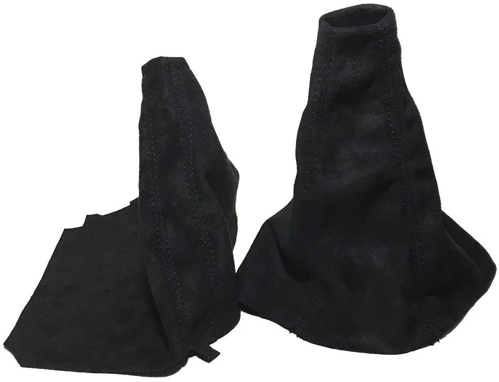 for 05-09 Subaru Legacy LGT Shift and E Brake Boots Black Suede Black Stitch