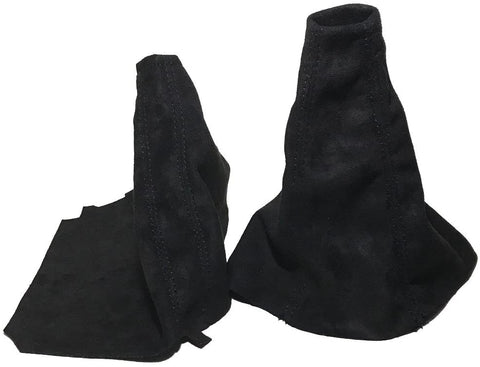 for 05-09 Subaru Legacy LGT Shift and E Brake Boots Black Suede Black Stitch