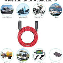 3FT Sae to Sae Extension Cable 16AWG- 12V Sae 2pin BulletConnectors Disconnects Extension Cables Quick Disconnect Port Cable Power Cord Solar Male Battery Charger Plug Waterproof