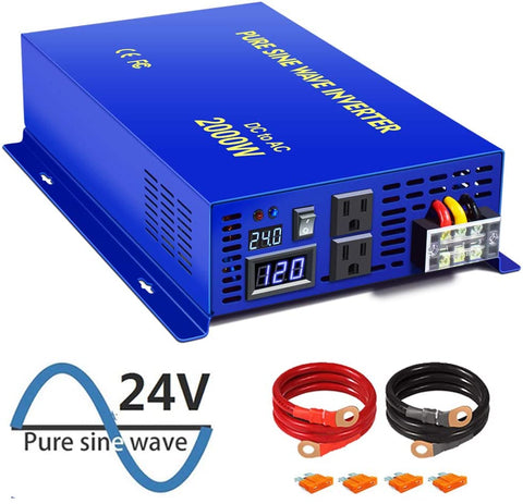 XYZ INVT 2500 Watt Pure Sine Wave Inverter 12V DC to 120V AC, 2500W Power Invert Surge 5000W Power Converter for Solar System. (2500W 12V 120V)