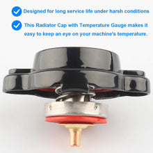 High Pressure Radiator Cap with Temperature Gauge, 1.8 Bar Radiator Cap 25.6psi Compatible with Honda, Kawasaki, Suzuki, Yamaha, Polaris Ranger, Husqvarna Dirt Bike, KTM, More Motorcycle ATV Models