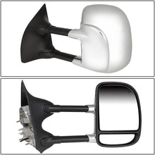 Pair Chrome Power Heated Glass Telescoping Folding Side Towing Mirrors Replacement for Ford Super Duty 99-07