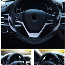 Alusbell Microfiber Leather Steering Wheel Cover Breathable Auto Car Steering Wheel Cover for Men Universal 15 Inches (White)