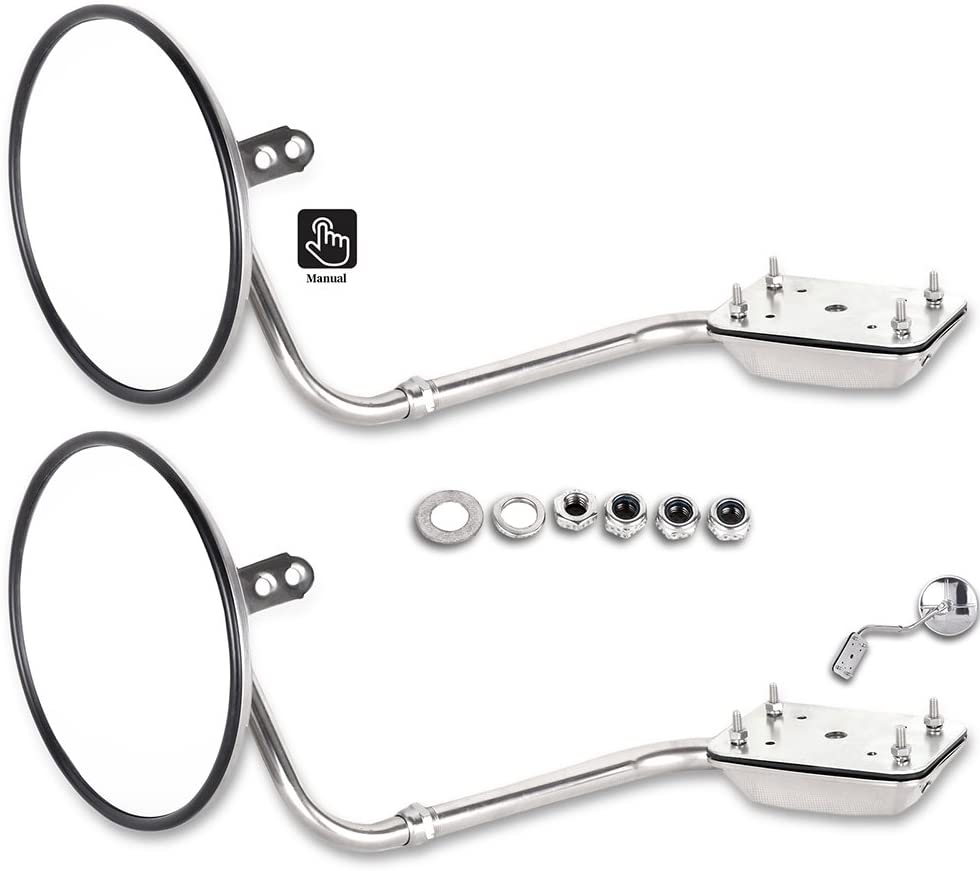 ECCPP Hood Mount Convex Mirrors A Pair of Chrome Hood Mount Assembly Compatible for Peterbilt Freightliner Kenworth (A Pair of Mirrors)