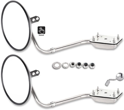 ECCPP Hood Mount Convex Mirrors A Pair of Chrome Hood Mount Assembly Compatible for Peterbilt Freightliner Kenworth