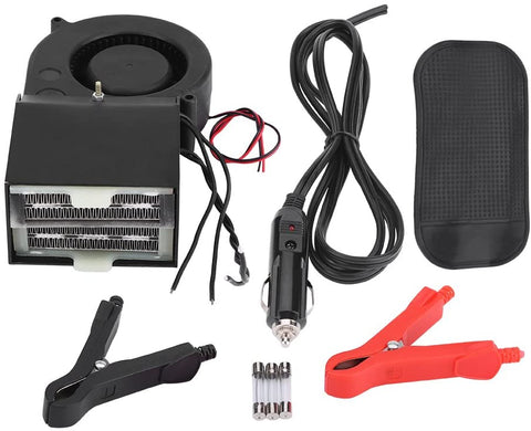 Keenso Portable Car Heater, Fast Heating Defroster Defogger 12V Auto Ceramic Heater Cooling Fan 2-Outlet