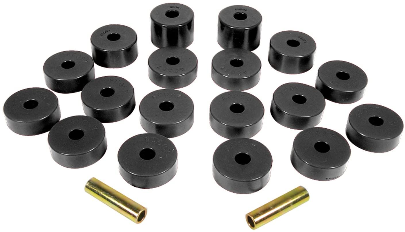 Prothane 1-109-BL Black Body Mount Bushing Kit for CJ5, CJ7, CJ8, YJ and TJ - 18 Piece