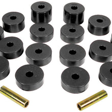Prothane 1-109-BL Black Body Mount Bushing Kit for CJ5, CJ7, CJ8, YJ and TJ - 18 Piece