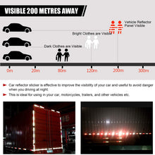 Swpeet 20Pcs Universal Red + White Plastic Rectangular Stick-on Car Reflector Sticker, Door Reflectors Interior Red + White Compatible Warning Plate Adhesive Reflector for Most Car