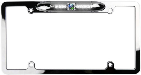 JPP License Plate Backup Camera Plating Process, Rear View Camera 170° Viewing Angle Universal Night Vision Waterproof High Sensitive 7 Bright LED Reversing Car Camera