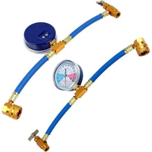 R134a AC Refrigerant Recharge Hose Kit with Measuring Pressure Gauge and 1/2’’ Acme Can Opener Tap Dispensing Valve Fit for Automotive or Home Air Conditioners and Refrigerator Refrigerant Charging