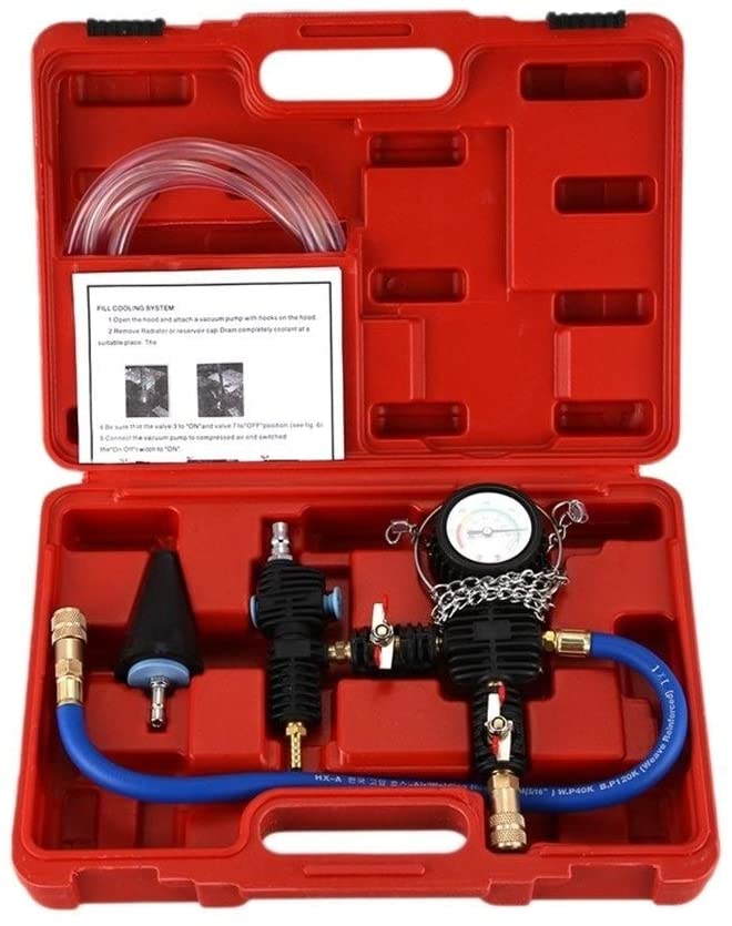 WHWEI Vacuum Car Water Tank Cooling Antifreeze Replacement Tool Filling Machine (Color : Black red) (Black Red)