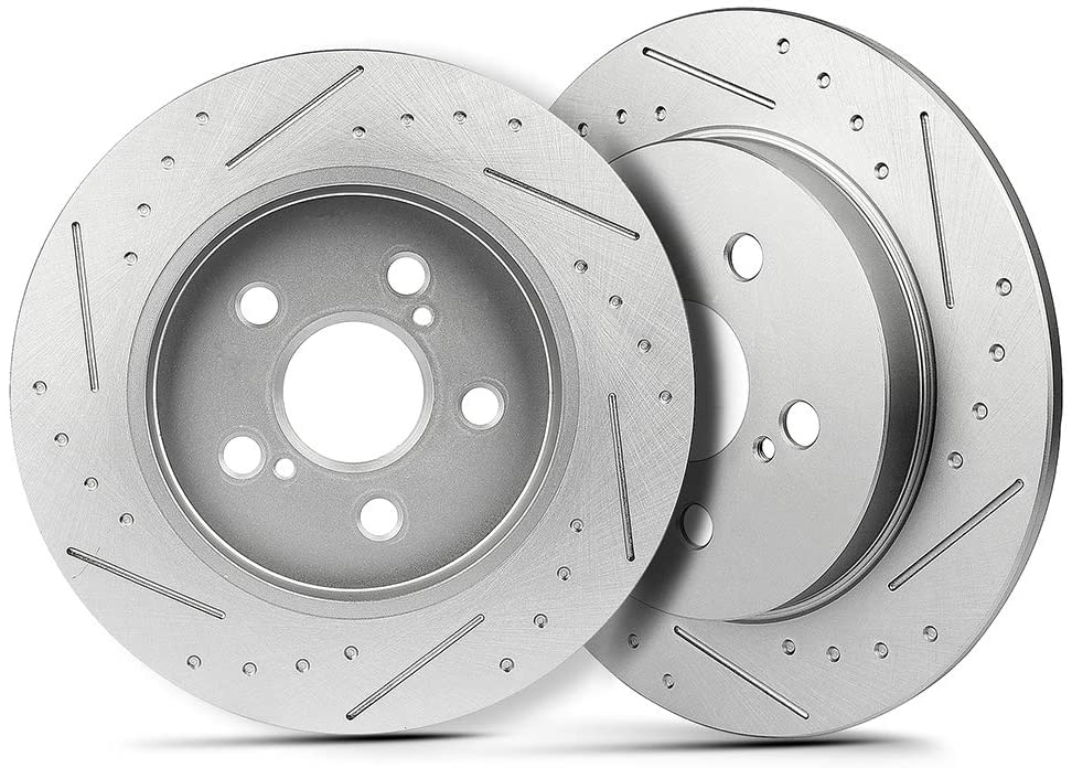 ROADFAR Slotted Rear Brake Rotors fit for 11-17 Lexus CT0h,09-10 Pontiac Vibe,Toyota Corolla/Matrix/Prius/Prius Plug-In/Prius Prime