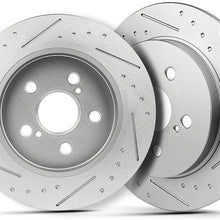 ROADFAR Slotted Rear Brake Rotors fit for 11-17 Lexus CT0h,09-10 Pontiac Vibe,Toyota Corolla/Matrix/Prius/Prius Plug-In/Prius Prime