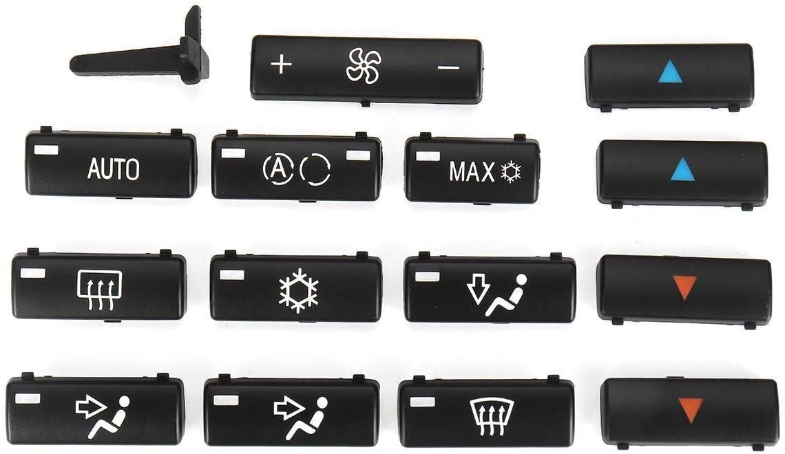 Iinger E39 X5 14 Button Key Caps Climate A/C Control Control Panel Switch Buttons Cover Key Caps Fit for BMW E39 E53 525i 530i 540i M5 X5